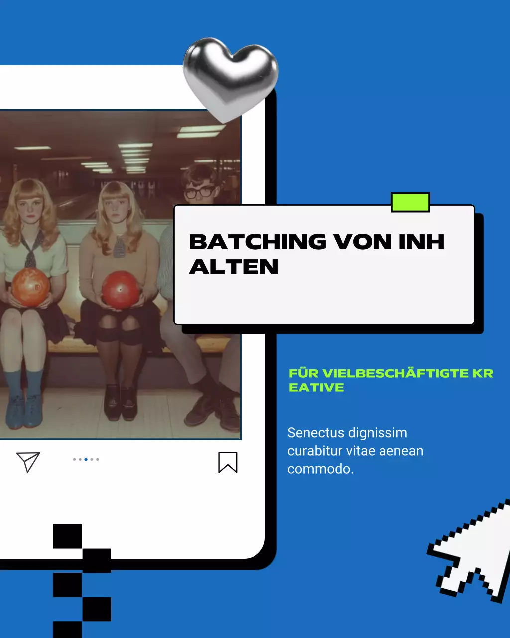 blauer Retro-Inhaltsführer