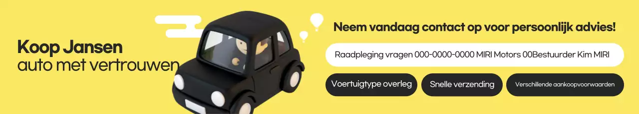 Gele eenvoudige auto-advertentie