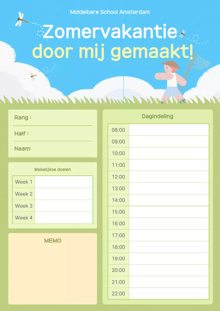 Vakantieplan voor Mint Baby