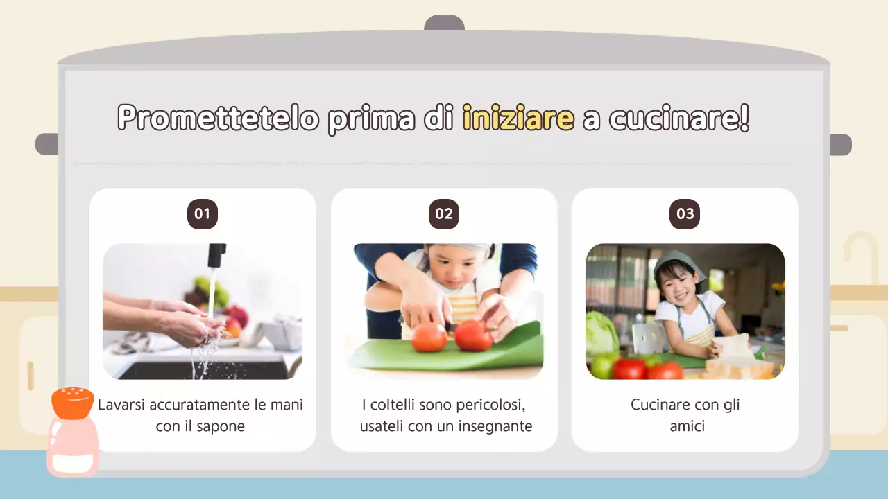 Materiali didattici per cucinare con Orange Baby