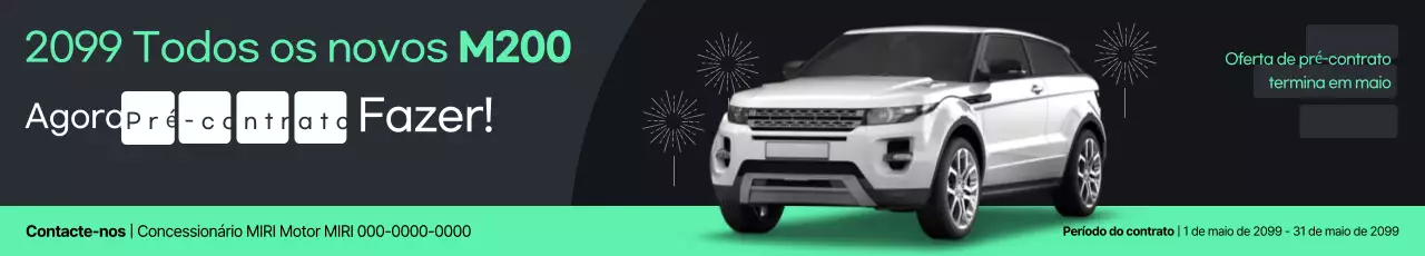 Anúncio de carro moderno e verde