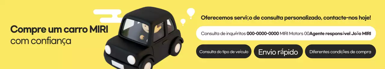 Anúncio de carro amarelo simples