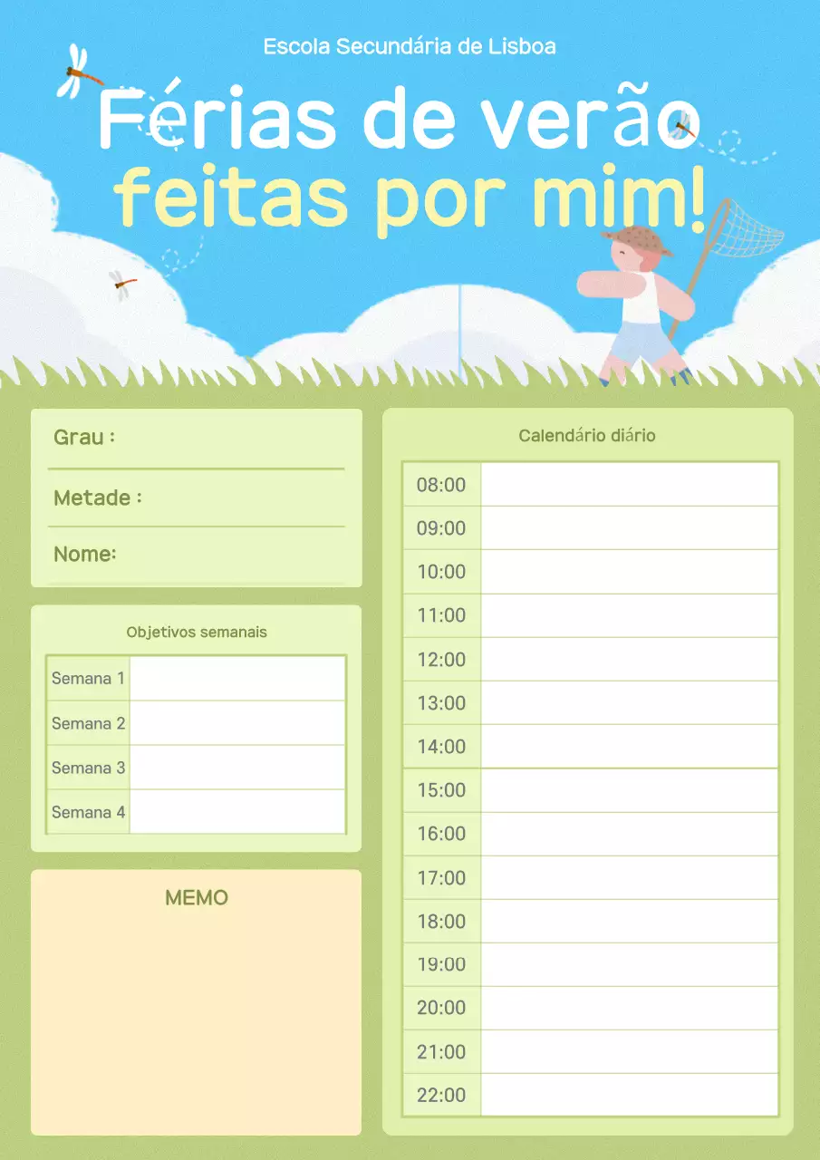Plano de férias do Mint Baby