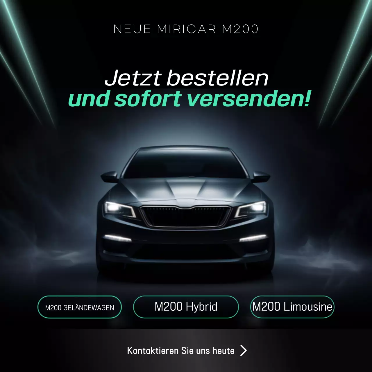 Schwarze stilvolle Autowerbung