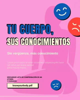 Guía de salud femenina moderna de color rosa