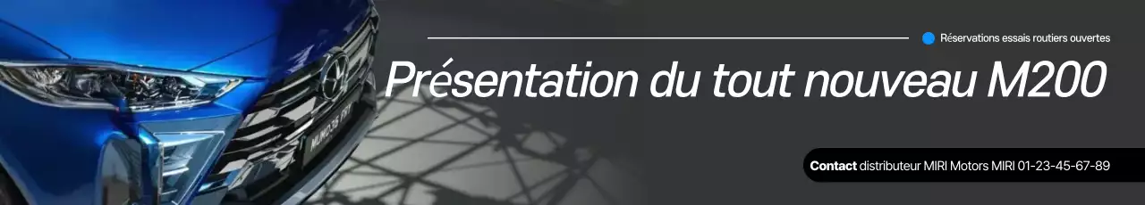 Promotion de lancement de voiture moderne bleue