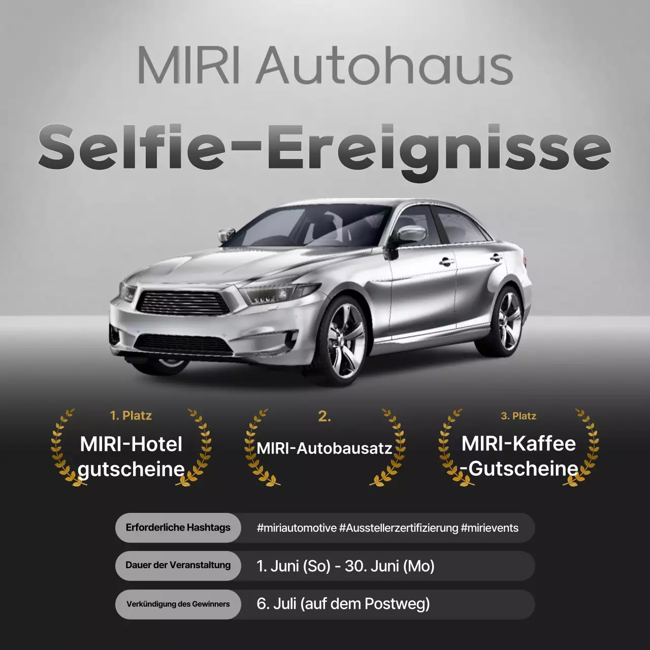 Graues modernes Auto-Event