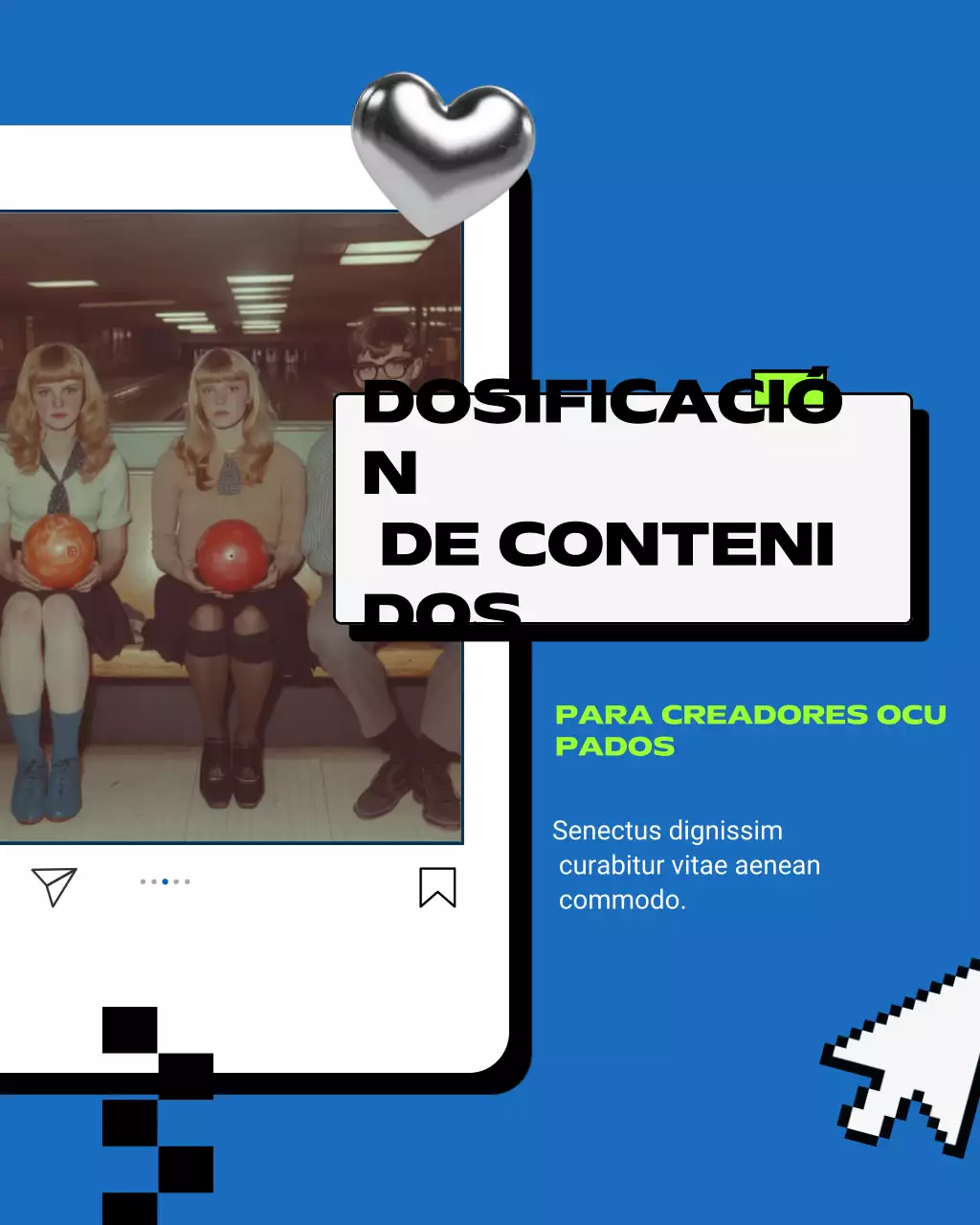 guía de contenido retro azul