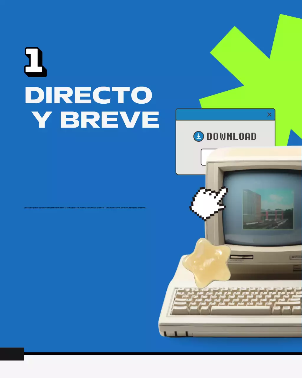 guía de contenido retro azul