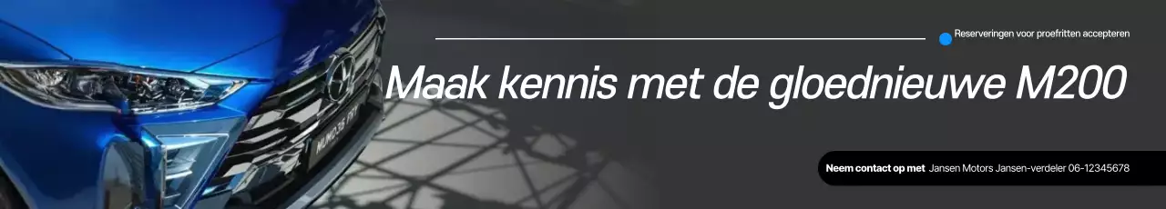 Promotie voor de lancering van een blauwe moderne auto