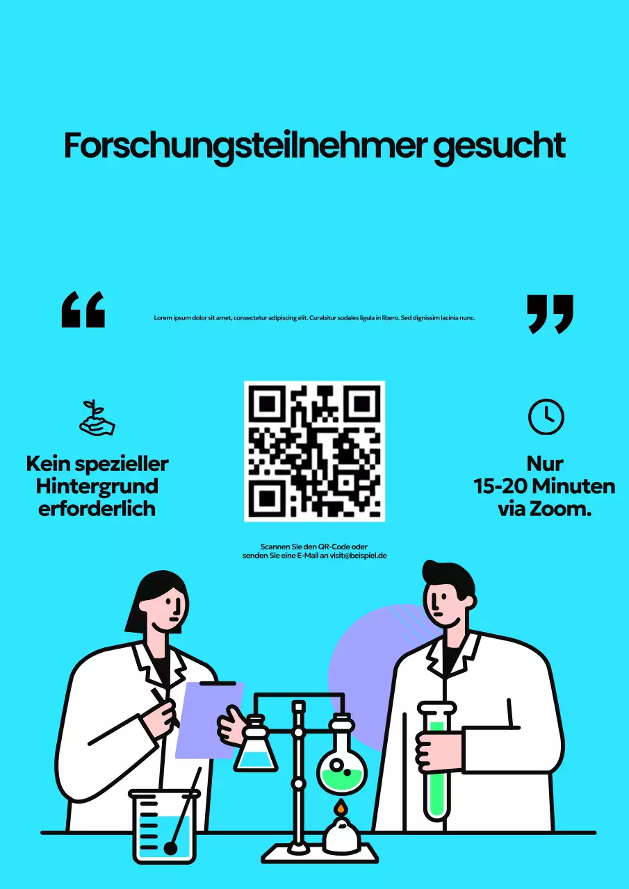 Blaues modernes Forschungsrekrutierungsplakat