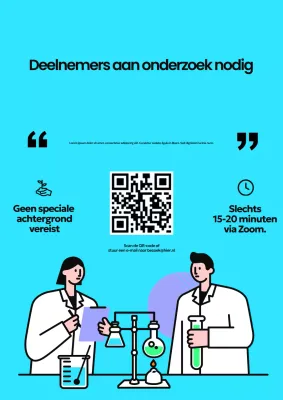 Blauwe moderne onderzoekswervingsposter