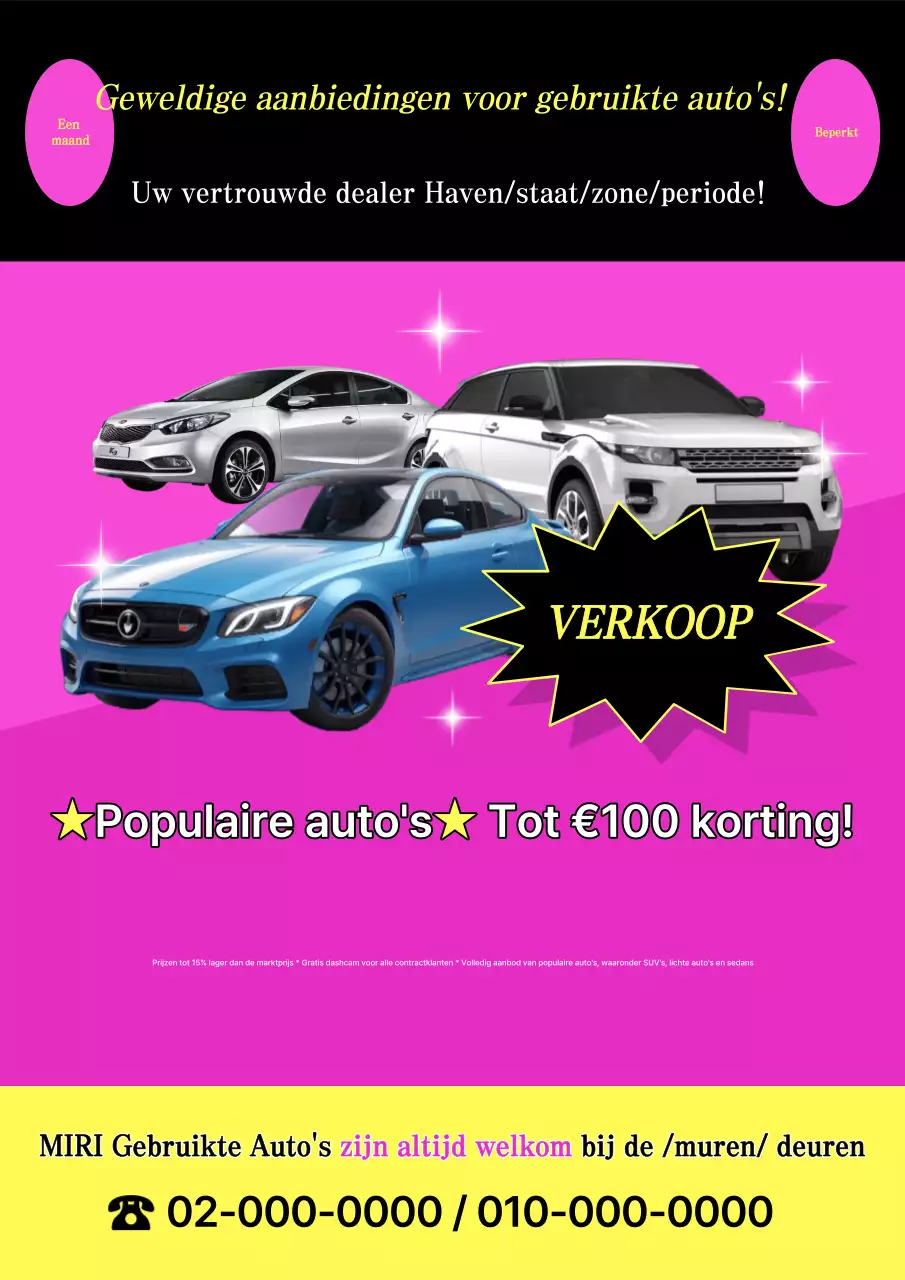Roze Pop Autoverkoop