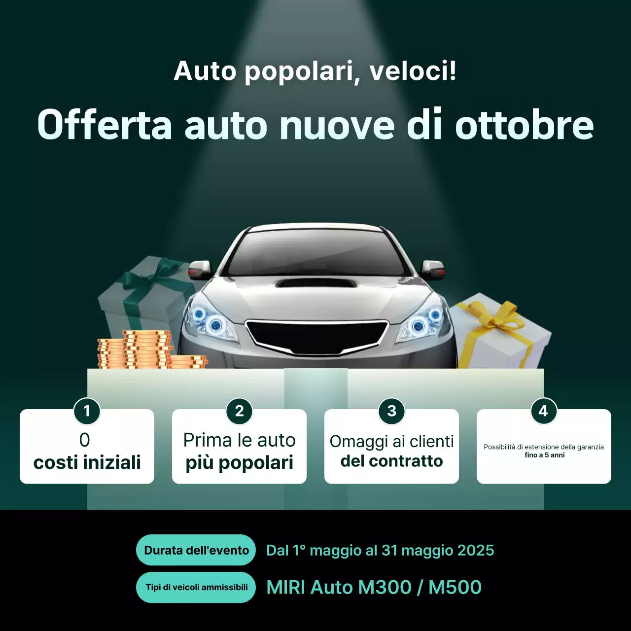 Promozione auto moderna ed ecologica
