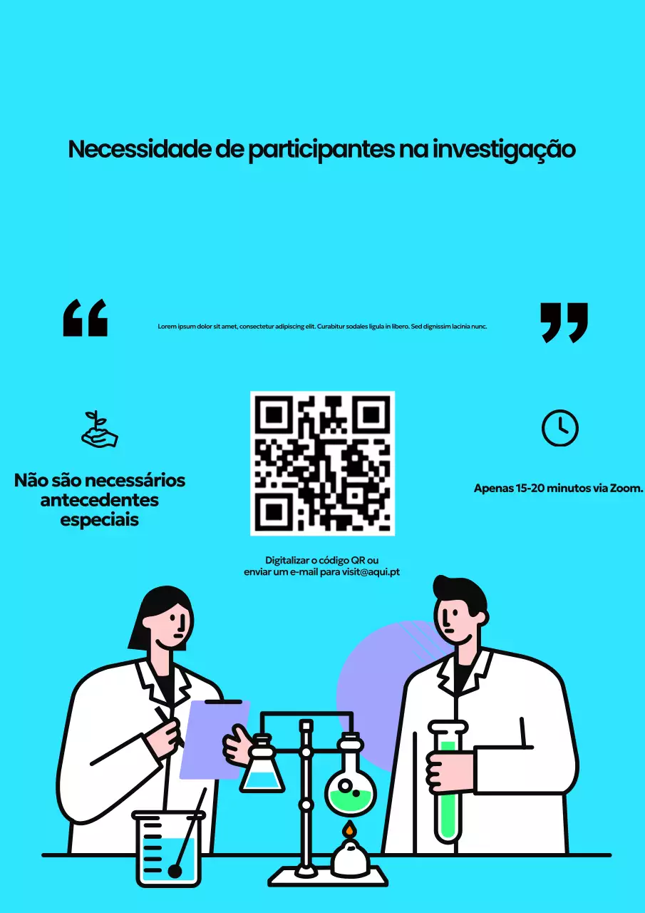 Cartaz de recrutamento de pesquisa moderna azul