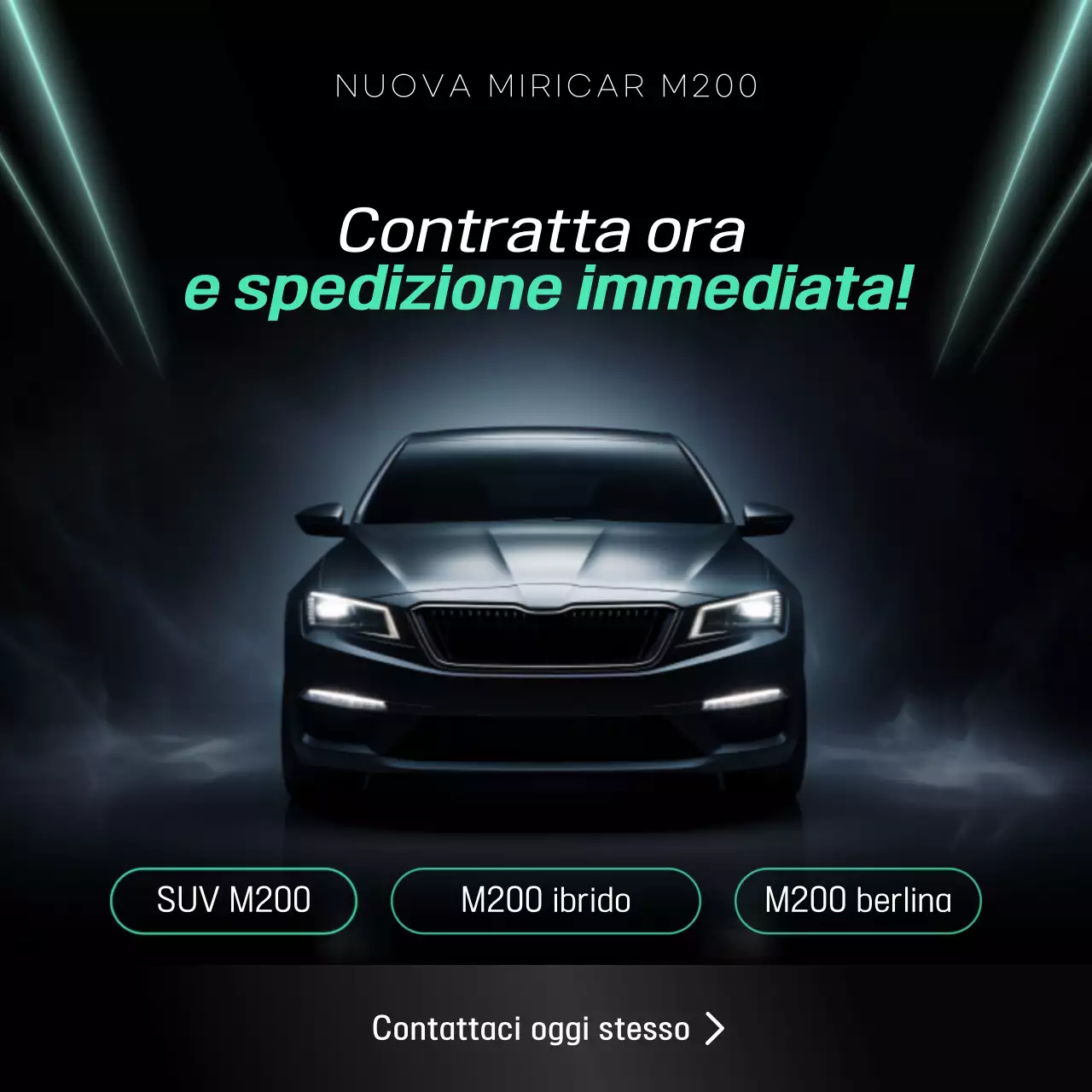 Promozione pubblicitaria di un'auto nera ed elegante