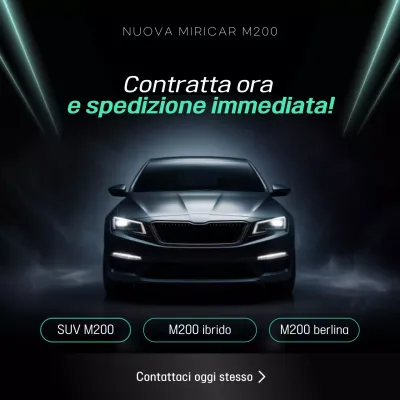 Promozione pubblicitaria di un'auto nera ed elegante