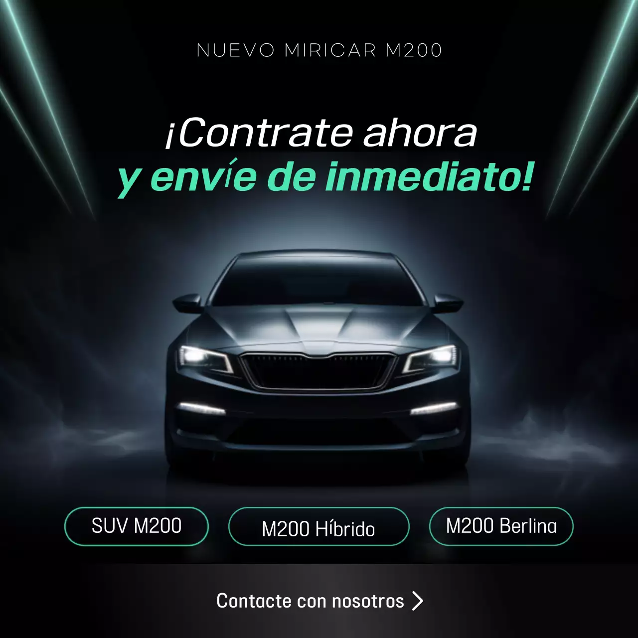 Promoción publicitaria de coches elegantes de color negro