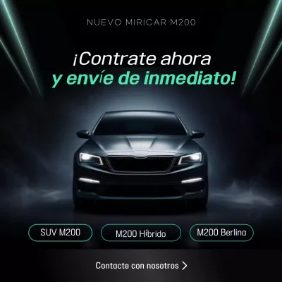 Promoción publicitaria de coches elegantes de color negro