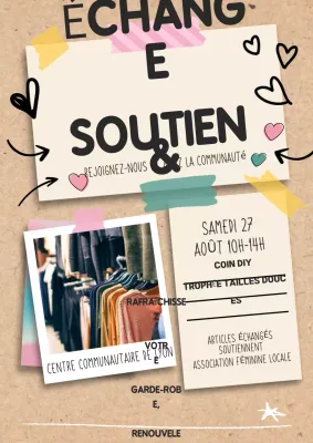 Promotion événementielle de vêtements rétro beiges