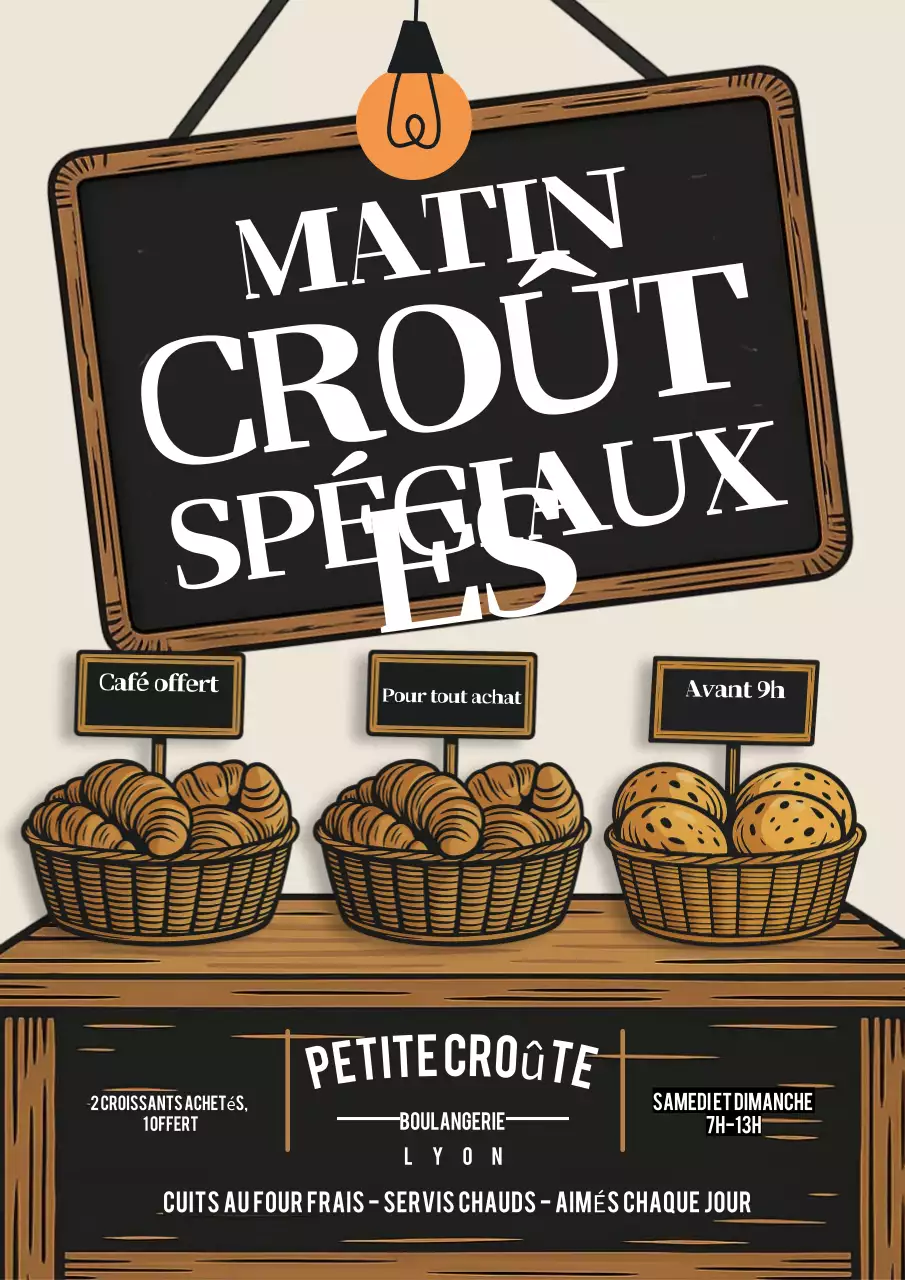 Promotion de la boulangerie rustique beige