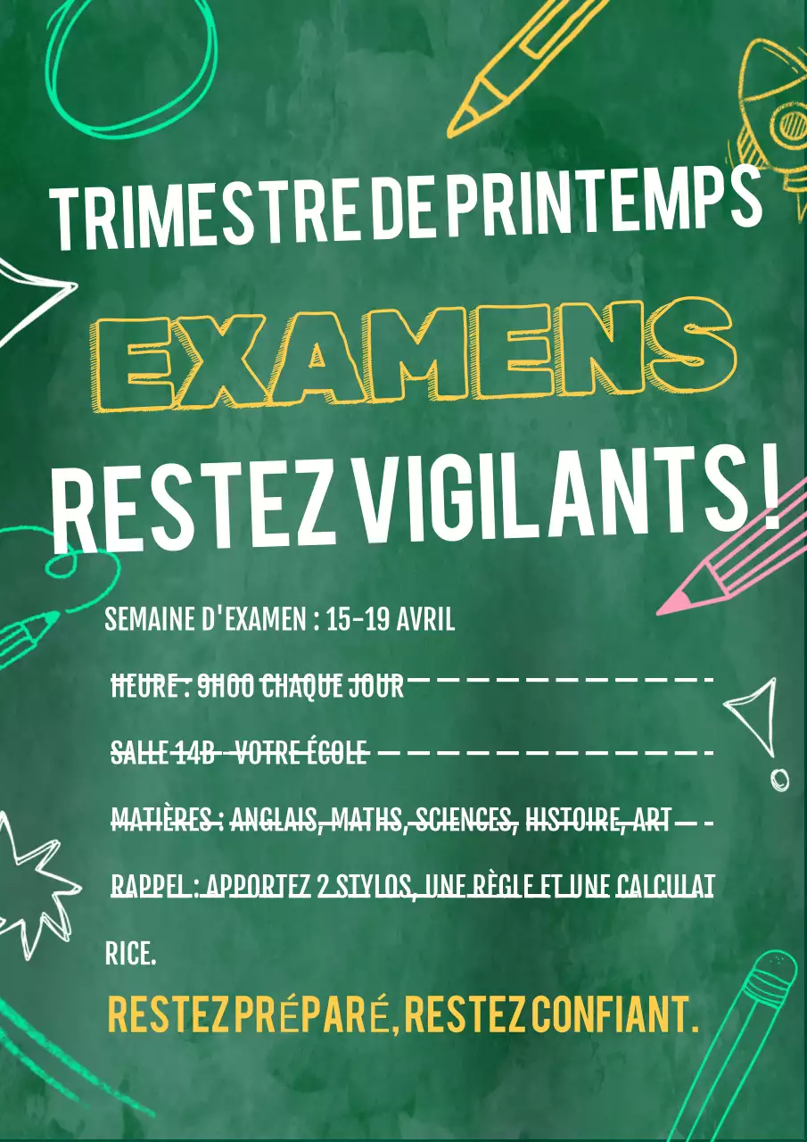 Annonce de l'examen Green Classic