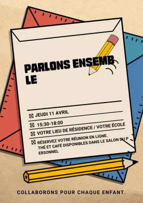 Annonce de l'événement de l'école rétro beige