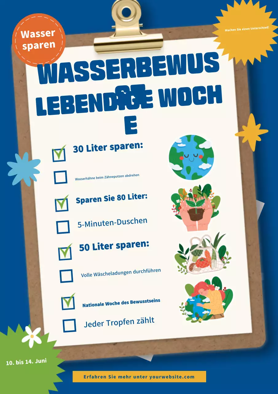Blaue moderne Naturschutzankündigung
