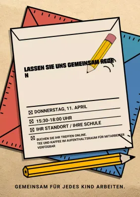 Beige Retro-Schulveranstaltungsankündigung