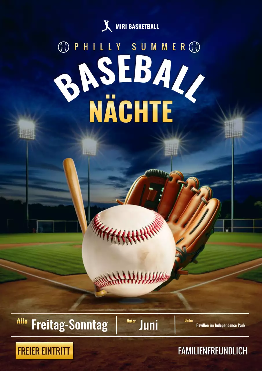 blaues modernes Baseball-Event