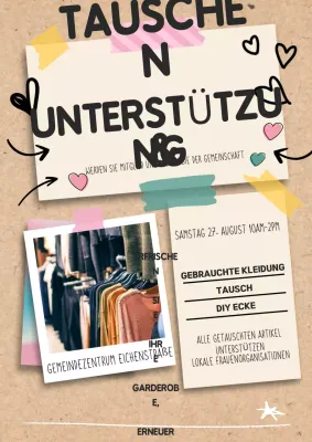 Beige Retro-Kleidung Event-Promotion