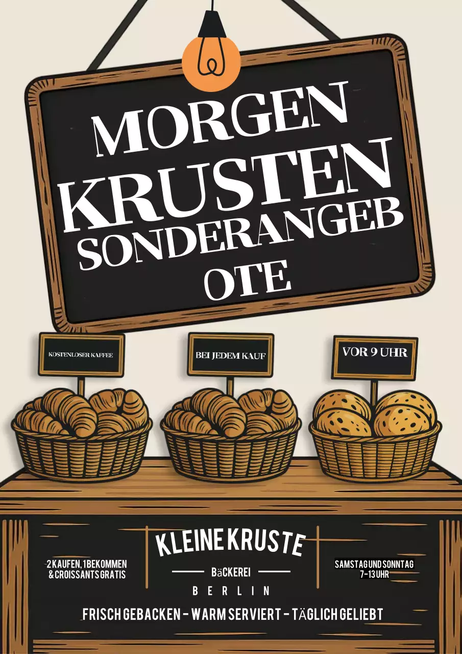 Beige Rustic Bakery Promotion