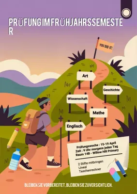 Lila Moderne Prüfungsankündigung