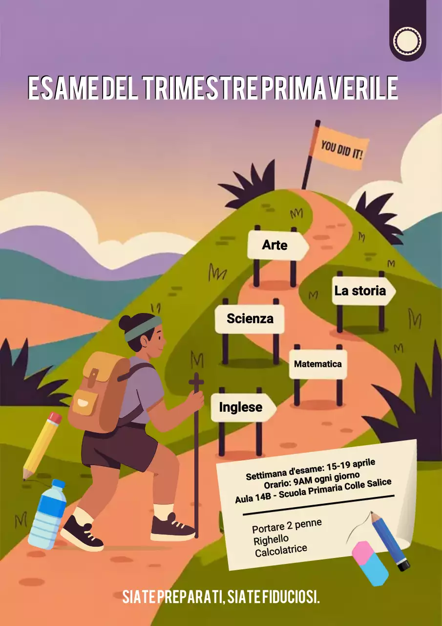 Annuncio dell'esame Purple Modern