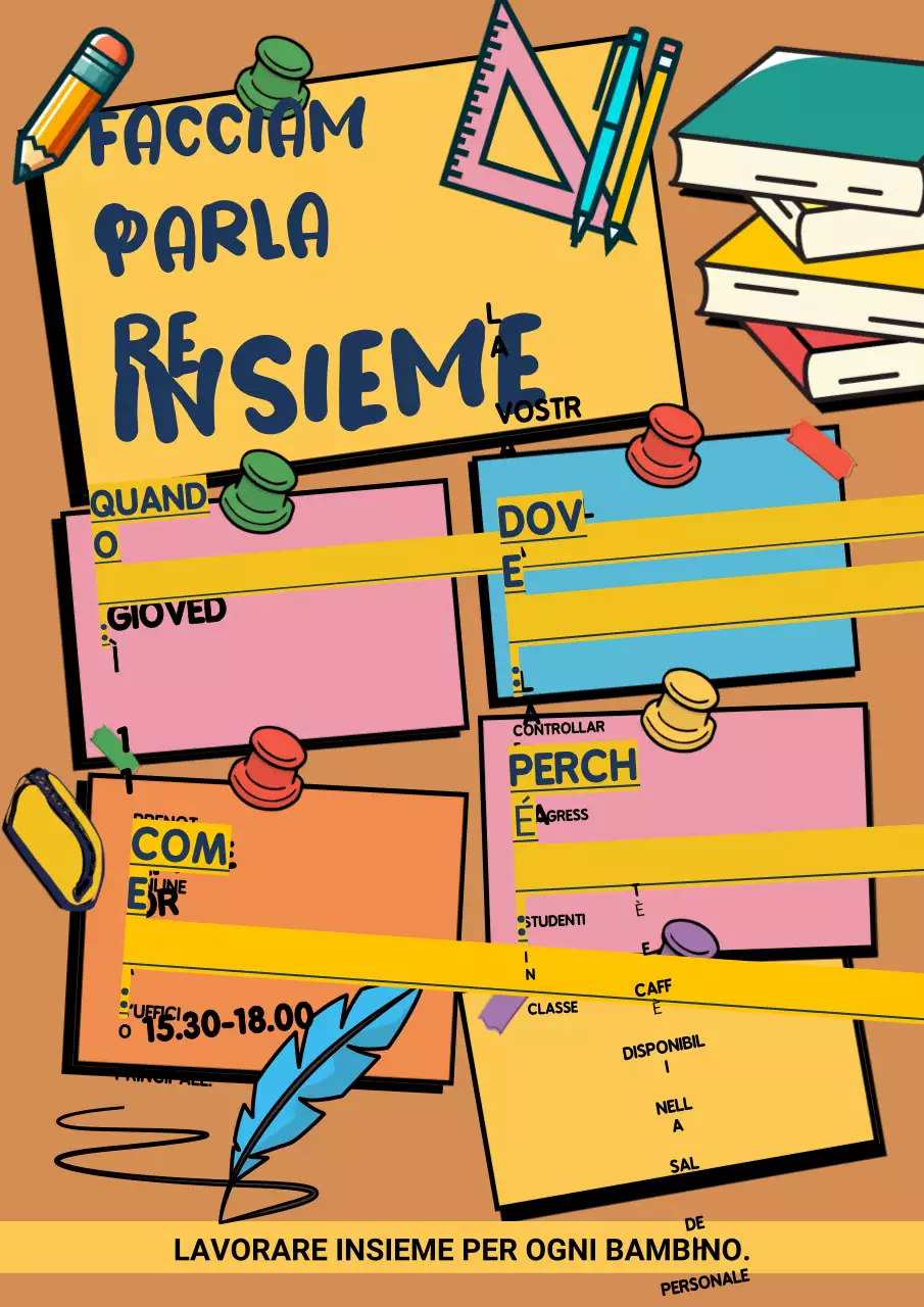 Annuncio dell'evento scolastico Yellow Retro