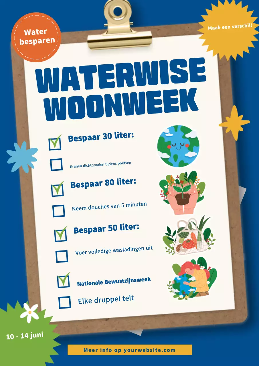 Blauwe Moderne Behoud Aankondiging