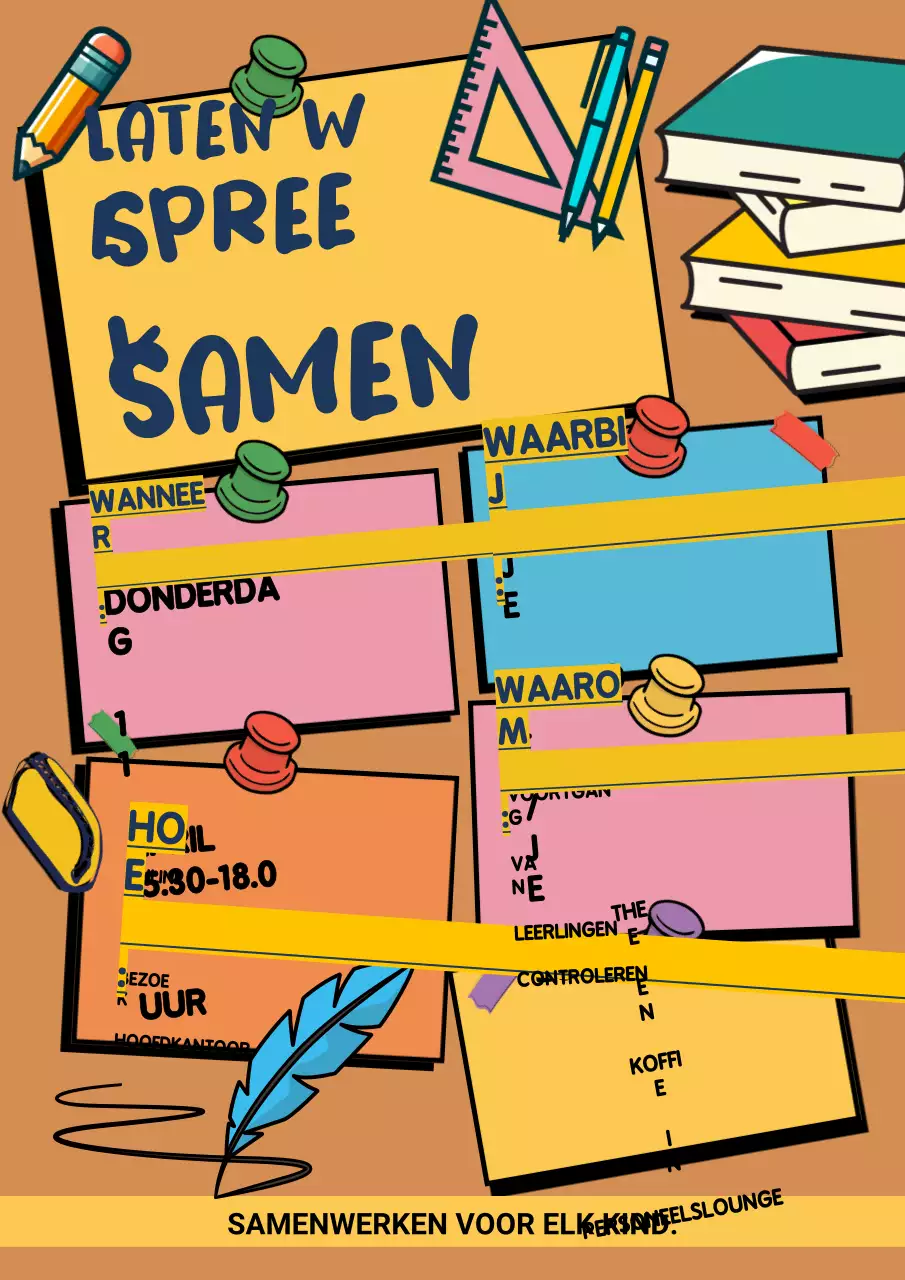 Aankondiging van een Geel Retro Schoolevenement