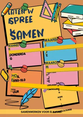 Aankondiging van een Geel Retro Schoolevenement