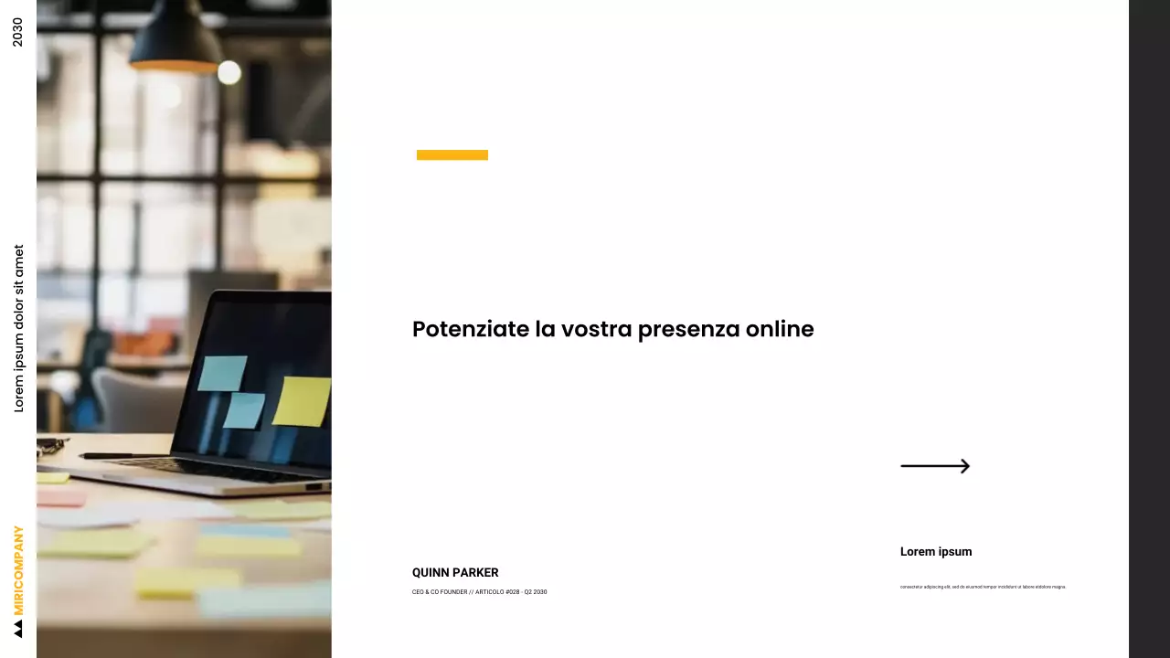 Presentazione della presenza online di Modern Boost