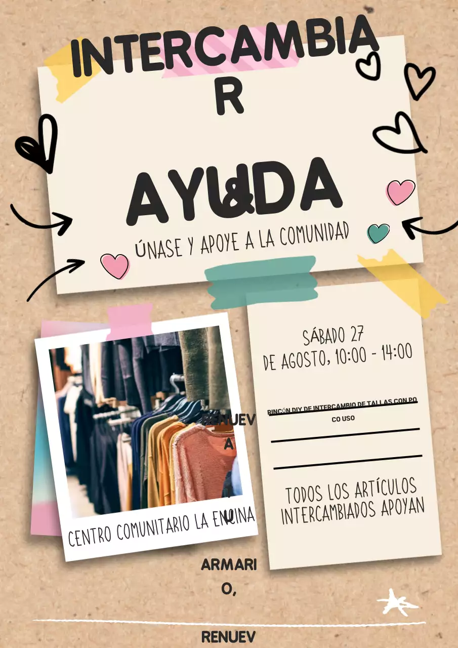 Promoción de eventos de ropa retro beige