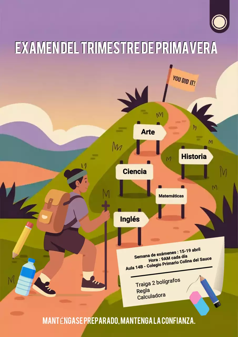 Anuncio del examen Purple Modern