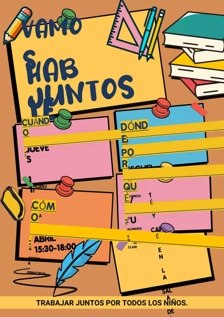 Anuncio de evento escolar retro amarillo