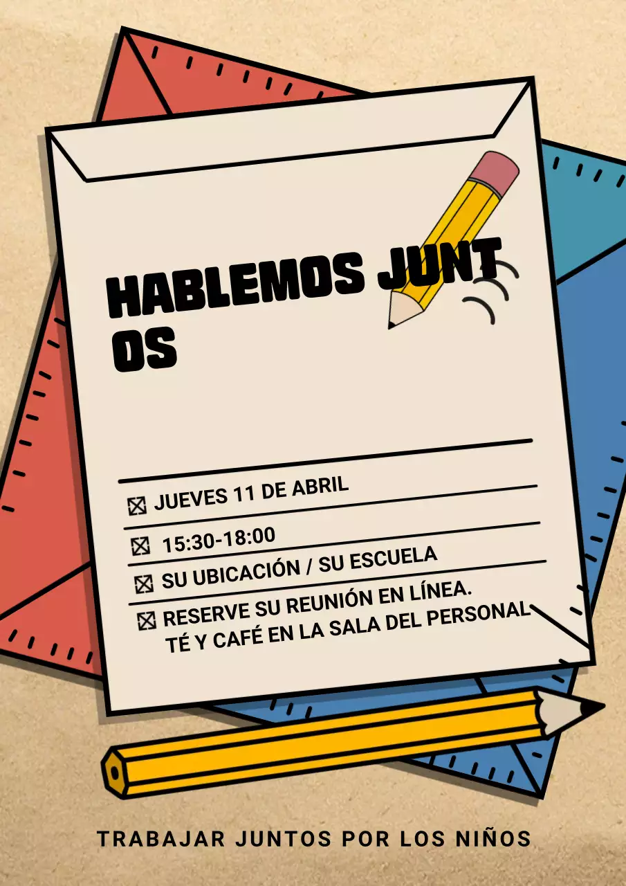 Anuncio de evento escolar retro beige