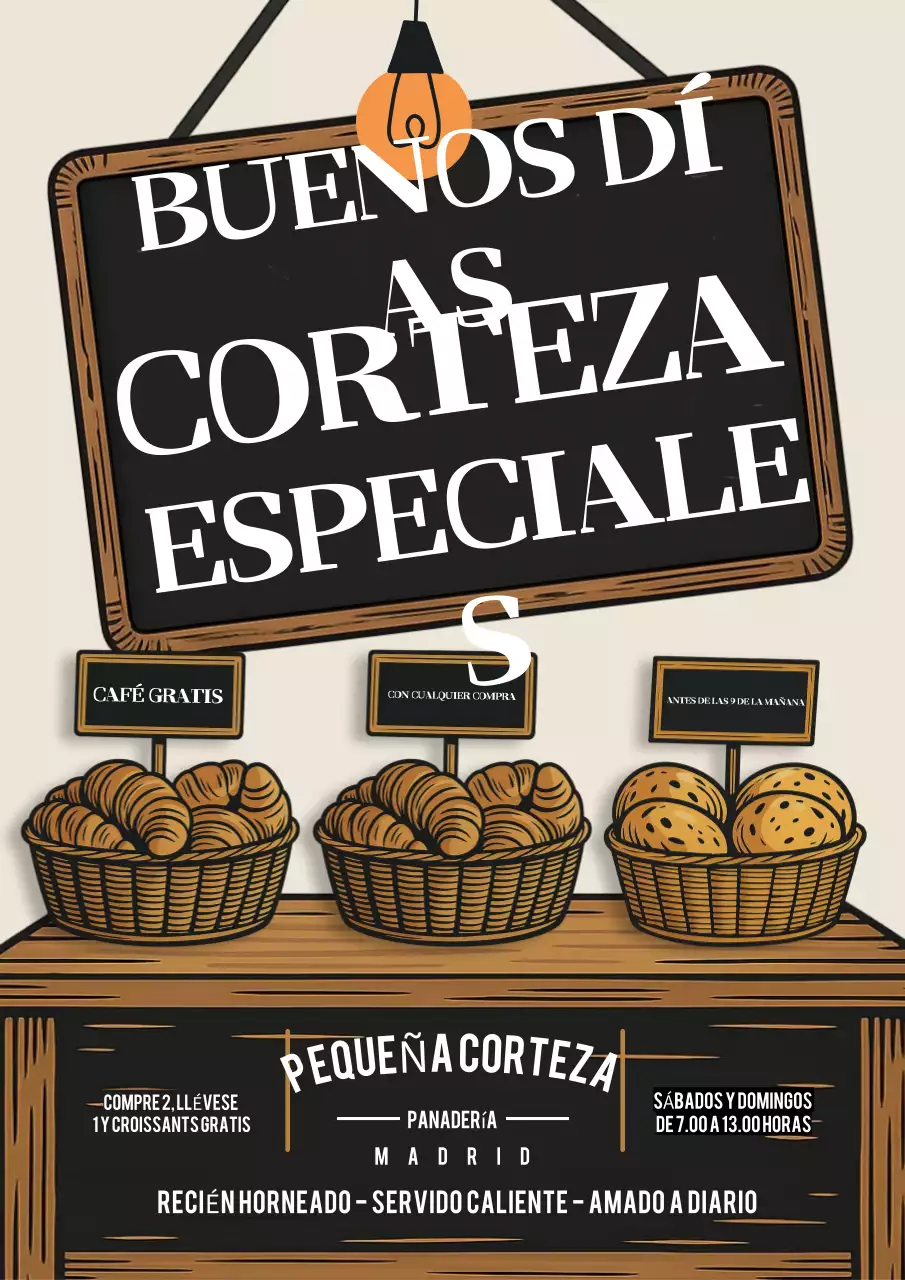 Promoción de panadería rústica beige