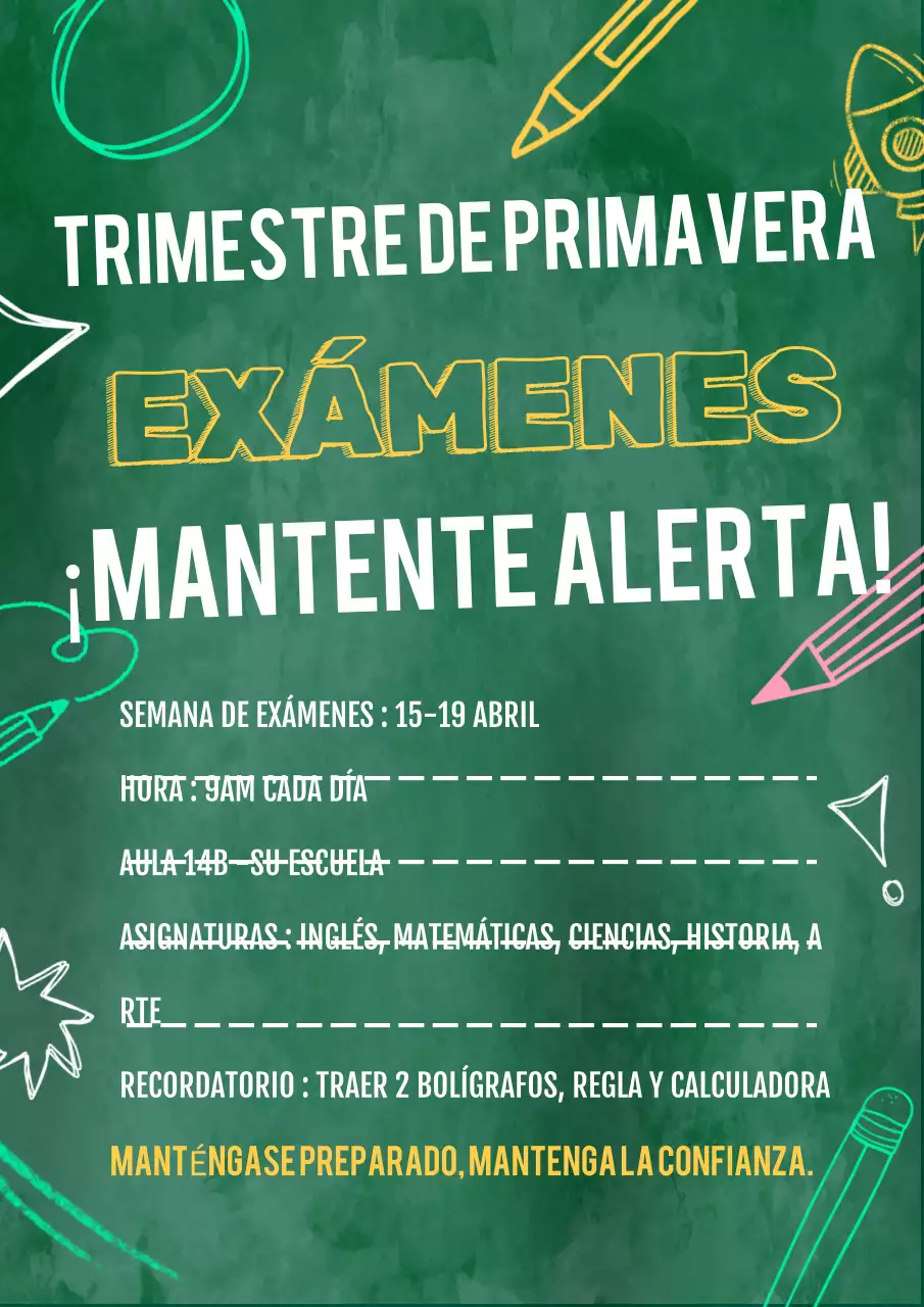 Anuncio del examen Green Classic