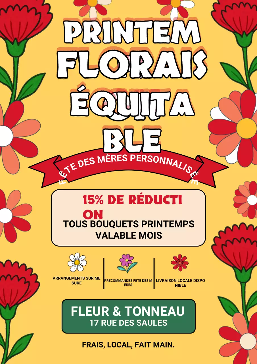 Promotion printanière florale jaune