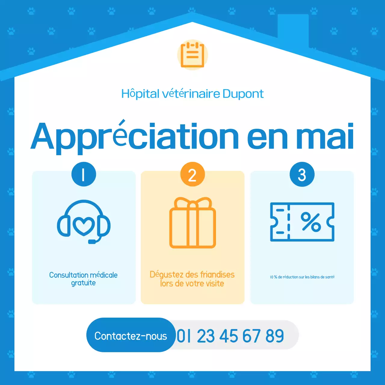 Publicité pour l'hôpital vétérinaire Blue Simple