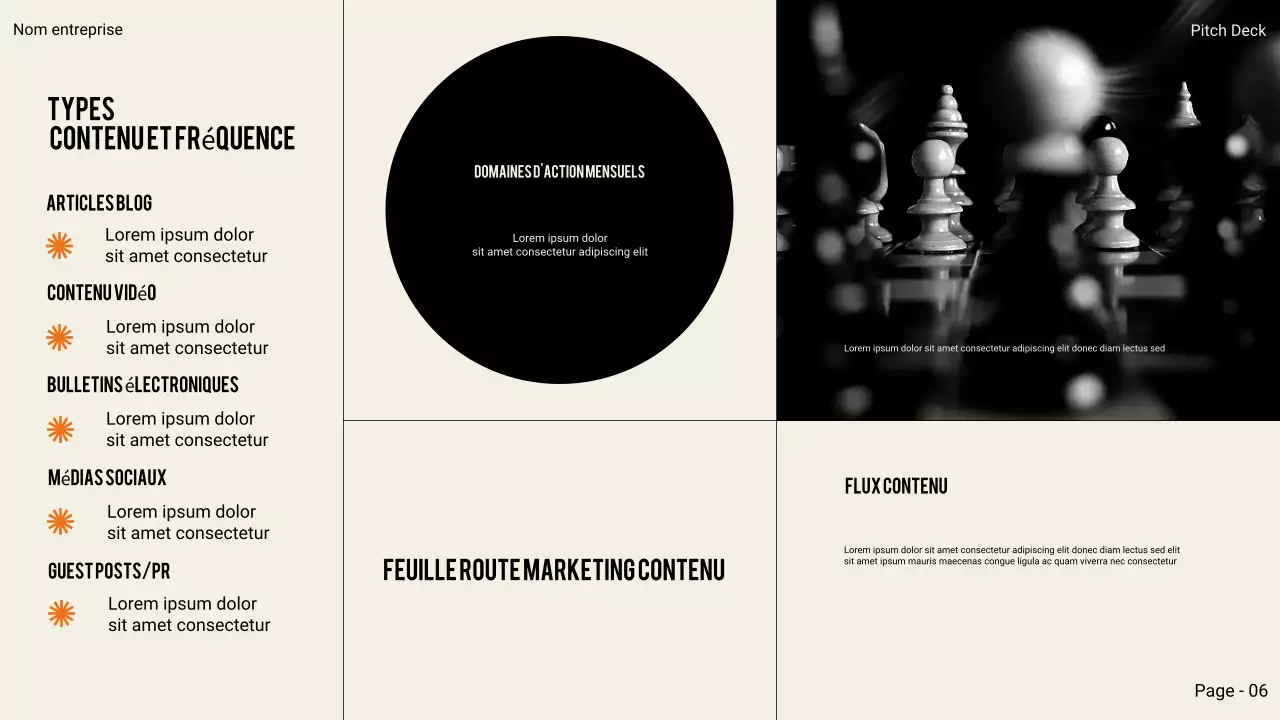 Présentation commerciale moderne noire