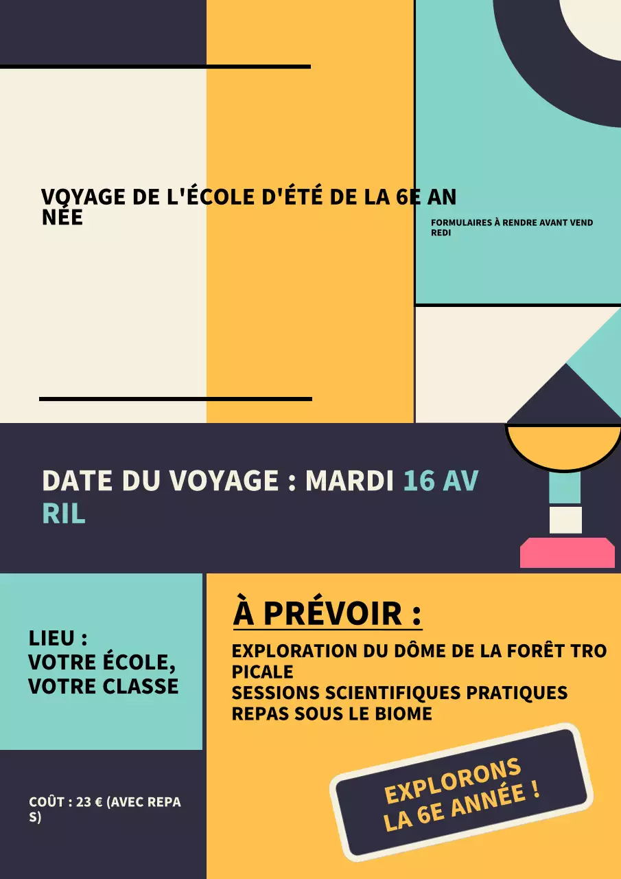 Annonce de l'école moderne Teal