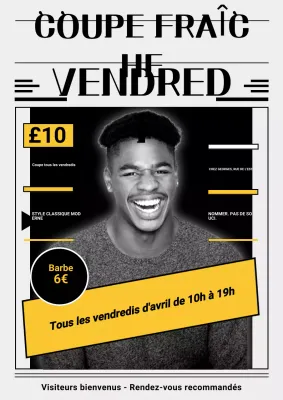 Promotion du barbier rétro noir